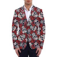 ZZOOI Mens Blazer Sublimation Printed Goth Graphic Mens Clothing Male Summer Vintage Custom Blazers Men Hip Hop Suits Drop Shipping