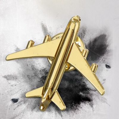 Simple Airplane Model Brooches Gold Color Metal Fighter Aircraft Hijab Pin Clothes Suit Brooches Fashion Jewelry Accessories Headbands