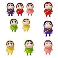 ZHUJI 5pcs/set ตกแต่งเดสก์ท็อป ฟิกเกอร์อนิเมะ Crayon Shin-chan ของตกแต่งเค้ก เครื่องประดับคอสเพลย์ ของเล่นตุ๊กตาสีเทียน ประณีตประณีตประณีต การ์ตูนลายการ์ตูน โมเดลชินจัง PVC ของขวัญวันเกิดของขวัญ