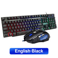 [COD] คีย์บอร์ดเกมชุดเมาส์สำหรับเล่นเกมแบบมีสาย104ปุ่มกดพร้อม RGB Backlight Russian Keyboard Gamer Ergonomic Mause สำหรับแล็ปท็อปพีซี