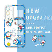 สำหรับ Tecno Pova 4 Pro ของแท้กันกระแทกลายการ์ตูนโดราเอมอนคริสตัล Casing Ponsel นิ่มคลุมทั้งหมดปกป้องกล้องเคสมือถือใส