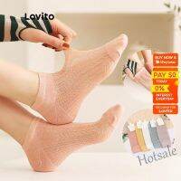 【hot sale】卐◎ D19 Lovito Casual Plain 5 Pairs Socks for Women LNA15013 (Multi-Color)