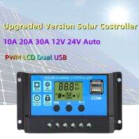 เครื่องควบคุมพลังงานแสงอาทิตย์แบบอัจฉริยะ30A 20A 10A 12V 24V ที่ควบคุมด้วย PV จอแอลซีดีสอง USB สำหรับแผงโซลาร์เครื่องชาร์จแบตเตอรี่