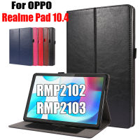 [พร้อมจุด] สำหรับ OPPO Realme Pad 10.4 "2021 RMP2102 RMP2103 RealmePad 10.4นิ้วแท็บเล็ตกรณีการป้องกันหรูหราคริสตัลบ้าม้าแบบพลิกปกหนังพับยืน