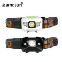 3 LEDs 300ลูเมน4โหมดมินิไฟหน้ากลางแจ้งไฟหน้ากันน้ำแฟลชโคมไฟหัวไฟฉายสำหรับการล่าสัตว์ AAA แบตเตอรี่ขับเคลื่อน