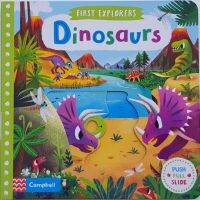 First Explorers Dinosaurs (push pull slide board book)