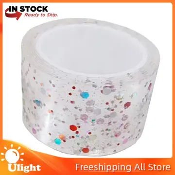 Clear Nano Glitter Tape Strong Sticky Tape for Bubble Blowing Sensory Toy