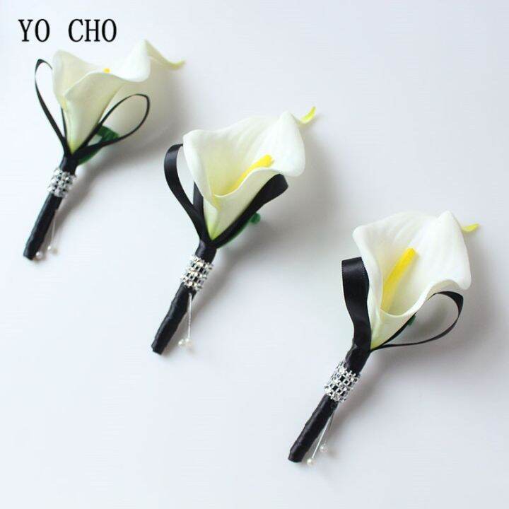 yo-cho-ดอกไม้รังดุมสัมผัสจริง-calla-ดอกลิลลี่รังดุมช่อดอกไม้สีขาวสีน้ำเงินเจ้าบ่าวของประดับงานแต่งงานงานแต่งงาน