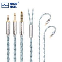 NiceHCK BlueCat เปลี่ยนสาย2 เงินชุบเงิน-ทองแดงลวด3.52.54.4มม. Mmcx 0.78มม. 2Pin สำหรับ very Rinko SA6 IEM