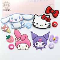 HI MIA 5pcs อุปกรณ์เครื่องประดับอัญมณี จี้ชาร์ม DIY Kuromi Cinnamoroll แพทช์ตุ๊กตา3D แพทช์พวงกุญแจ คาวาอิ พีวีซีพีวีซี อุปกรณ์เสริมรองเท้า