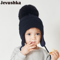 Winter Kids Hat Big Pompom Cartoon Cotton Knit Baby Beanie Hats for Boys and Girls with Fleece Lining er Caps for Children