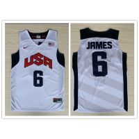 【2 Styles】Nba Jersey Usa No. 6 White Basketball Jersey