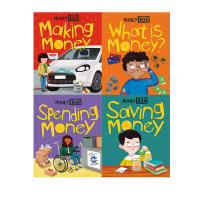English original money box 4 volume set what is / making / saving / spending money concept cultivation Picture Book British primary school student stem extracurricular teaching auxiliary reading materials