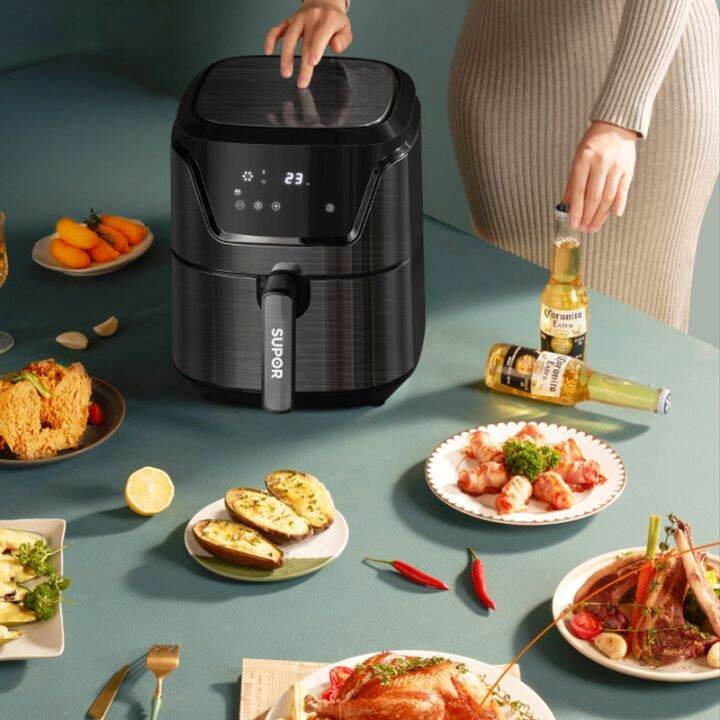 supor-steam-air-fryer-4-5l-multi-functional-intelligent-temperature-control-lcd-touch-screen-oil-free-air-fryer-electric-fryer