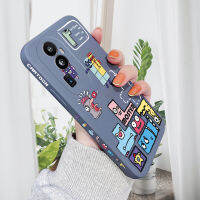 เคส PMP สำหรับ OPPO Reno10 Pro + 5G เคสโทรศัพท์ดีไซน์ลายการ์ตูนมอนสเตอร์เตตริสขอบสี่เหลี่ยมปลอกซิลิโคนของเหลวเคสกล้องคลุมทั้งหมด