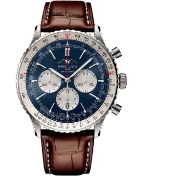 Mens chronograph sale watches leather strap