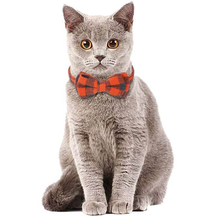 hot-cute-bowtie-cat-collar-breakaway-with-bell-classic-plaid-safety-cat-bandana-collar-set-for-kitty-puppy-adjustable-7-8-10-2-quot