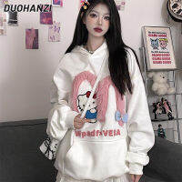 DUOHANZI เสื้อฮู้ดฮัลโหลคิตตี้หวานใหม่สำหรับผู้หญิง