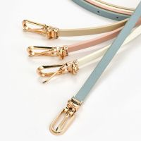 Women Candy Color Waist Strap Thin Belt Pants Jean Waist Belt Alloy Pin Buckle Waistbands Pu Leather Adjustable Belts For Dress Belts