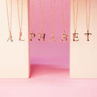 Jewelry Buffet จี้ตัวอักษรภาษาอังกฤษ A - Z พร้อมสร้อยคอ เงินแท้ 925 ชุบโรสโกลด์ (A-Z)