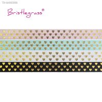 ♚ BRISTLEGRASS 2 5 10 Yard 5/8 15mm Gold Love Heart Foil Print Fold Over Elastics FOE Spandex Bands Hair Tie Headband Sewing Trim