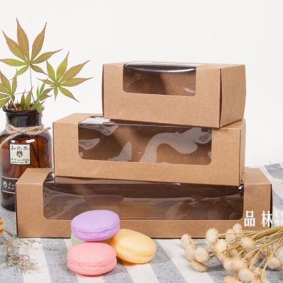กล่องของขวัญกระดาษคราฟท์พร้อมหน้าต่าง Cupcake Mooncake คุกกี้ DIY ขนมกล่องบรรจุกล่องของขวัญกล่องของขวัญ