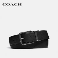 COACH เข็มขัดผู้ชายรุ่น Harness Buckle Cut-To-Size Reversible Belt, 38Mm สีน้ำตาล 64099 BK/MA42