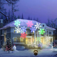 Waterproof Moving Snow Laser Projector Lamps Snowflake LED Stage Light Outdoor Christmas Party Landscape Lawn Garden Lamp