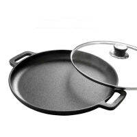 Cast Iron Pan / Round Bakeware - กระทะ 11.5 นิ้ว - เหมาะสำหรับพิซซ่าครีมและแช่แข็ง - Comal - Dosa Tawa Roti สำหรับ Scone - เบเกอรี่, เตา, เตาอบ, บาร์บีคิว, แคมป์ไฟปลอด