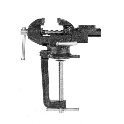 Dual-Purpose Bench Vise Bench Vise Metal Bench Vise or Table Vise with 360° Swivel Base, Universal Home Vise Clamp-on 3.3Inch Vice Quick Adjustment