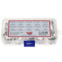 100pcs 10Kind x 10pcs  3.6*10mm 250V Double Iron Cap Axial Slow Glass Fuse With Lead Wire 0.5A 1A 2A 3A 3.15A 4A 5A 6.3A 8A 10A Fuses Accessories