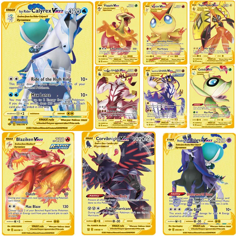 Generic POKEMON CARD Vmax English Gold Card Victini Tapu Blaziken