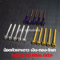 น้อตหัวเจาะดาว(5ตัว) เบอร์12 ยาว60mm น้อตเลส น้อตเลสเบอร์12 น้อตเบอ12 น้อตเลสหัวเจาะดาวเบอ12 น้อตหัวเจาะดาว น้อตเจาะดาว น้อตเลสหัวเจาะดาว