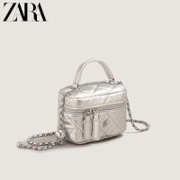 ZARAˉ camellia rhombic chain bag women 2023 new hand box bag all-match armpit bag single shoulder diagonal bag