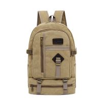 Backpack Men 2022 Camping Mountaineering Back Pack Male Canvas Waterproof Outdoor Hiking Package Youth Sports Backbag Khaki