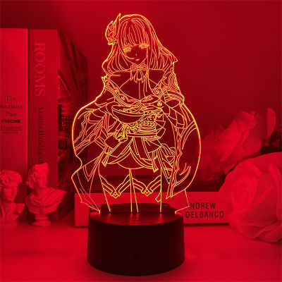 Genshin Impact Raiden Sho night light 3D LED acrylic game surrounding childrens gift bedroom bedside decoration usb lamp