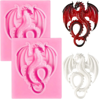 1PC การ์ตูน Flying Dragon แม่พิมพ์ซิลิโคนน่ารัก Dragon Soft Candy แม่พิมพ์ช็อกโกแลต Mould เหมาะสำหรับเค้กตกแต่ง Polymer Clay-zakua