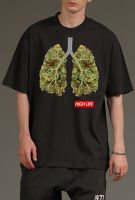 【New】ใหม่ Gildan - เสื้อยืดลําลอง แขนสั้น พิมพ์ลาย Cannabis Hash Lungs Drugs Weed Bong Sativa 3894Dtg ของขวัญวันเกิด สําหรับผ