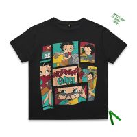 American Cartoon Betty Boop mens 100% cotton round neck short -sleeved T-shirt