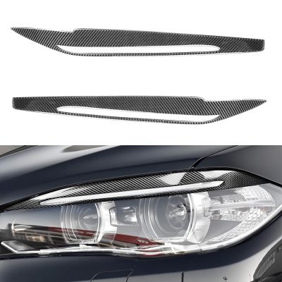 For BMW F15 F16 X5 X6 2014-2018 Carbon Fiber Headlight Eyebrows Eyelids Cover Trim Sticker Car Styling Accessories