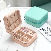 ¤☢❀ Simple ins macaroon jewelry box travel travel studs necklace ring jewelry box portable