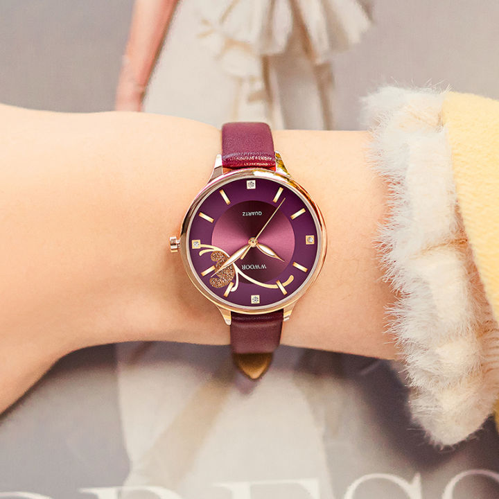wwoor-ใหม่ผู้หญิงแฟชั่นสีม่วงนาฬิกาแบรนด์หรูหนังนาฬิกาขนาดเล็กสำหรับสุภาพสตรีนาฬิกาข้อมือนาฬิกา-relogis-feminino