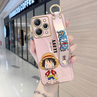 Volans 12C Redmi 12 Xiaomi Redmi (พร้อมสายรัดข้อมือ) เคสนิ่มลายการ์ตูนขอบสี่เหลี่ยมน่ารัก (Luffy) ชุบเคลือบเคสโทรศัพท์เคสโทรศัพท์นิ่มสุดหรู