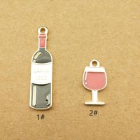 【CW】 10pcs Enamel Wine Bottle Cup for Jewelry Making Fashion Earring Pendant Necklace Accessories Supplies