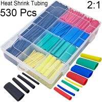 580-530pcs Heat-shrink Tubing Thermoresistant Tube Heat Shrink Wrapping Kit Electrical Connection Wire Cable Insulation Sleeving Electrical Circuitry