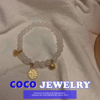 COCOJEWELRY สร้อยข้อมืออาเกตสีขาวเครื่องประดับสไตล์ชาติพันธุ์ DIY Fu ยี่ห้อแฟนสร้อยข้อมือโมราสร้อยข้อมือคริสตัล