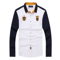 2021 Mens trendy faconnable solid embroidery business shirts Male blouse casual shirts camisa masculina homme men fashion tops