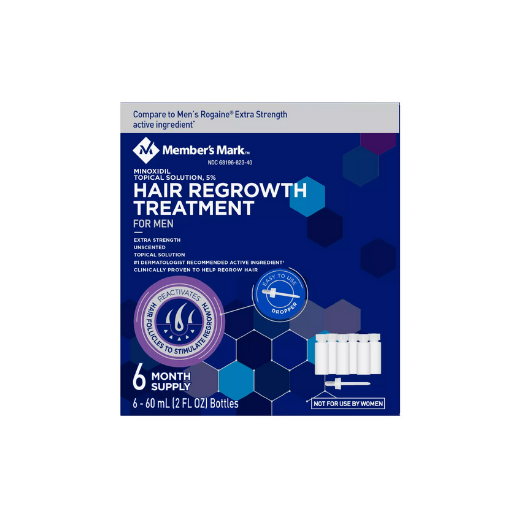 Member's Mark Minoxidil 5, Hair Regrowth Treatment for Men, 6 Months