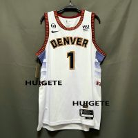 Mens New Original NBA Denver Nuggets 1 Michael Porter Jersey 2022-23 City Edition White Swingman Heat-pressed