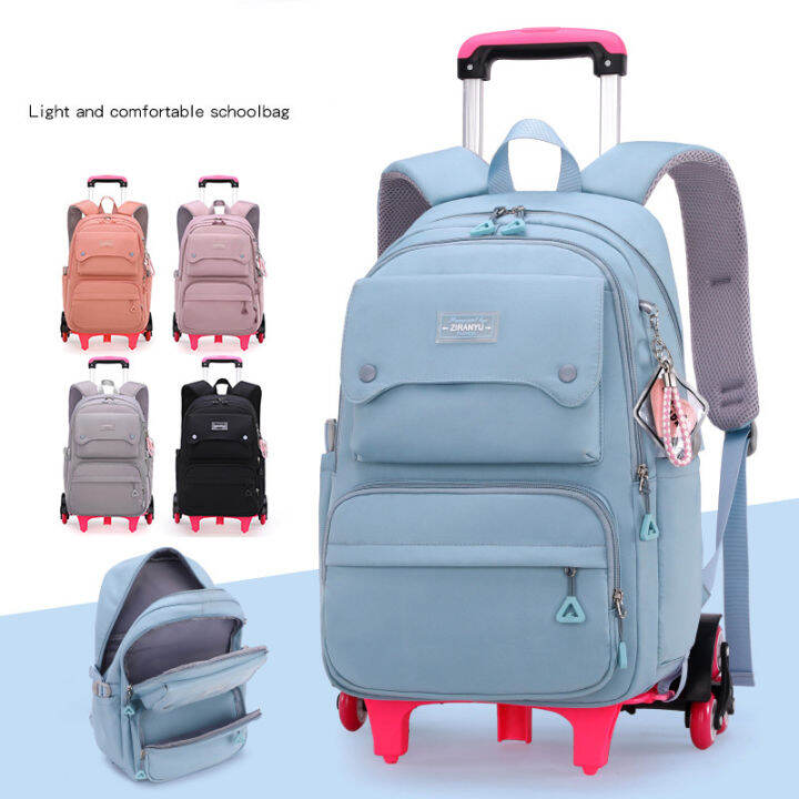 Primary School Middle School Students Trolley School Bag 6wheel